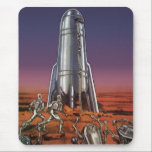 Vintage Science fiction, Astronauts Beetle-Utomjor Musmatta<br><div class="desc">Vintagen illustrerar futuristiskans Science fiction färd och transport-raketskeppsbild. Astronauter som springer till sin raketfrakt och rymmer från skalformade utomjordingar på en främmande planet och försöker ta sig tillbaka från jorden. En klassisk 50-sekundersmodell för bok-sci-i-tecknad i framtiden.</div>
