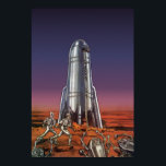 Vintage Science fiction, Astronauts Beetle-Utomjor Poster<br><div class="desc">Vintagen illustrerar futuristiskans Science fiction färd och transport-raketskeppsbild. Astronauter som springer till sin raketfrakt och rymmer från skalformade utomjordingar på en främmande planet och försöker ta sig tillbaka från jorden. En klassisk 50-sekundersmodell för bok-sci-i-tecknad i framtiden.</div>