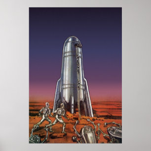 Vintage Science fiction, Astronauts Beetle-Utomjor Poster