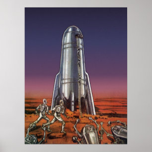 Vintage Science fiction, Astronauts Beetle-Utomjor Poster