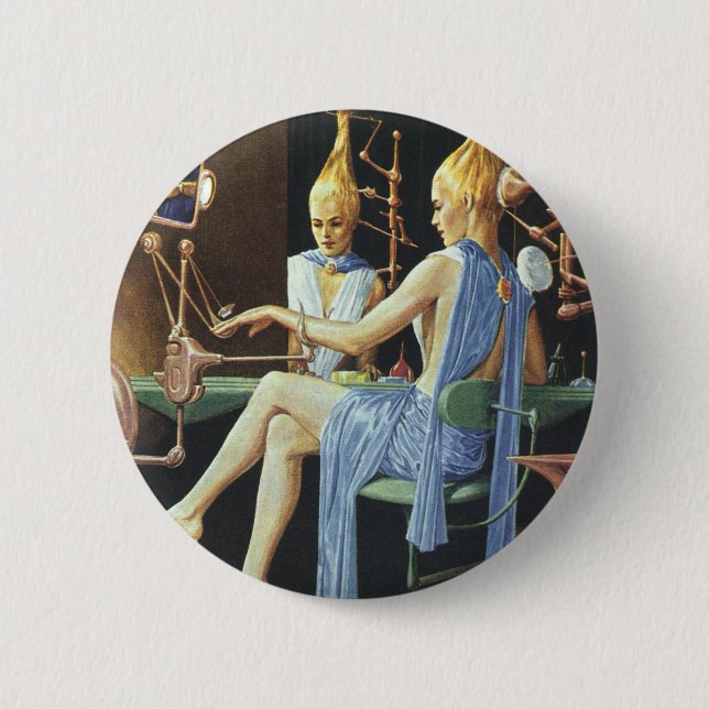 Vintage Science fiction Beauty Salon Spa Manicures Knapp (Framsida)