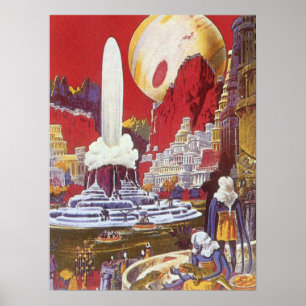 Vintage Science fiction, Borttappaden Atlantis Poster
