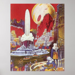 Vintage Science fiction, Borttappaden Atlantis Poster