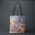 Vintage Science fiction City, Victorian Steam Punk Tygkasse<br><div class="desc">Vintage illustrerar hur futuristiskan Viktorian Science fiction går sönder. Stadsstadens storstadsstad Paris,  Frankrike i framtiden med flygbilar,  helikoptrar och flygplan för resor och transport. I denna steampunk finns byggnad och floden Seine i bakgrunden.</div>