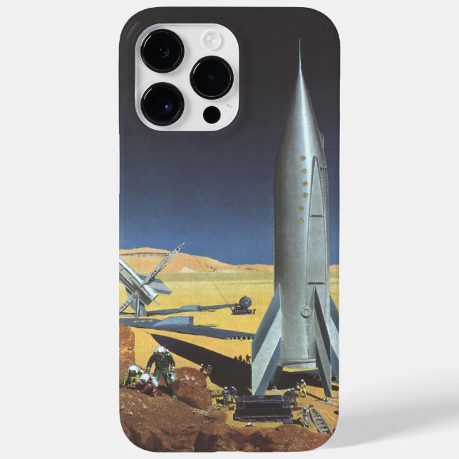 Vintage Science fiction Desert Planet med raketer (Baksida)