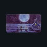 Vintage Science fiction Earth Rover-Utomjordingar  Adressetikett<br><div class="desc">utomjordingar för futuristiska av vintage och robotar i science fiction med en klassisk 50-sekundersdesign för tecknad i bok. Retro sci fi-design med främmande astronauter på en främmande planet med rymden fordon, lunar eller måne och tittar upp på jorden och rymden och väver. En mörk himlar med ljusa stjärnor och planeter....</div>