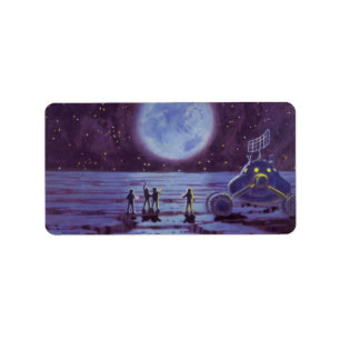 Vintage Science fiction Earth Rover-Utomjordingar Adressetikett