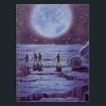 Vintage Science fiction Earth Rover-Utomjordingar  Anteckningsbok<br><div class="desc">utomjordingar för futuristiska av vintage och robotar i science fiction med en klassisk 50-sekundersdesign för tecknad i bok. Retro sci fi-design med främmande astronauter på en främmande planet med rymden fordon, lunar eller måne och tittar upp på jorden och rymden och väver. En mörk himlar med ljusa stjärnor och planeter....</div>