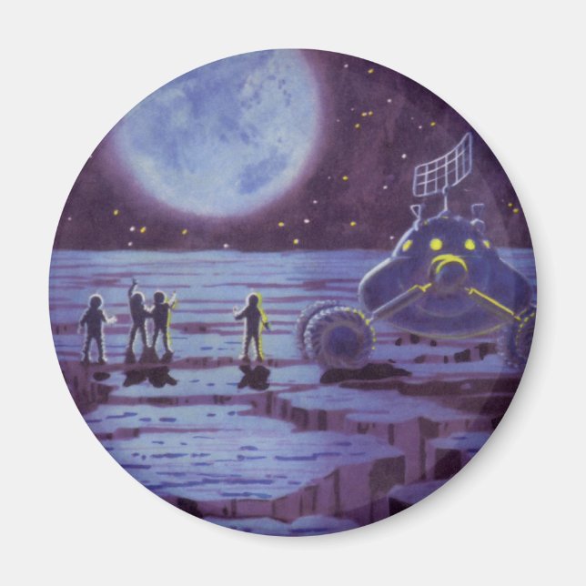 Vintage Science fiction Earth Rover-Utomjordingar  Magnet (Framsidan)