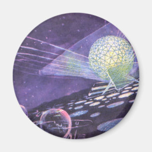 Vintage Science fiction, en guldorb med Utomjordin Magnet