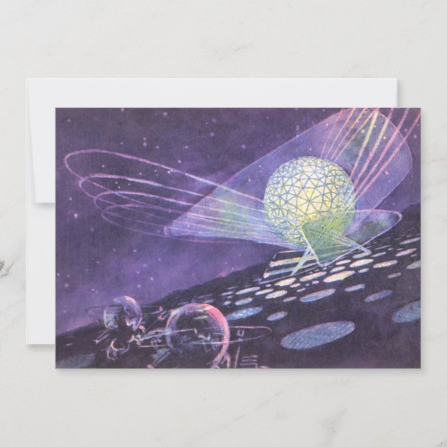 Vintage Science Fiction, en lysande glob med utomj (Framsida)