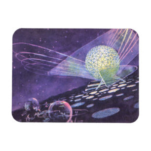 Vintage Science Fiction, en lysande sfär med utomj Magnet