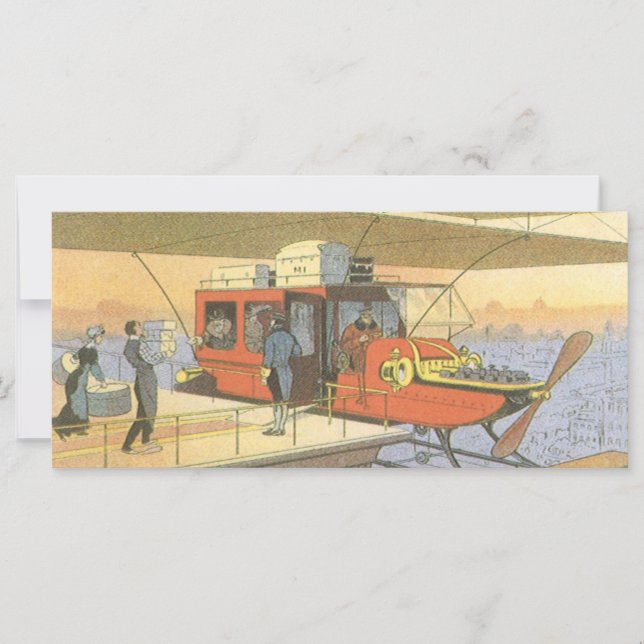 Vintage Science Fiction Flygplan Helikopter Limous (Framsida)