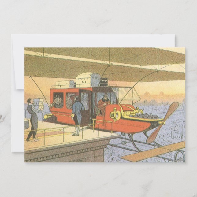 Vintage Science Fiction Flygplan Helikopter Limous (Framsida)