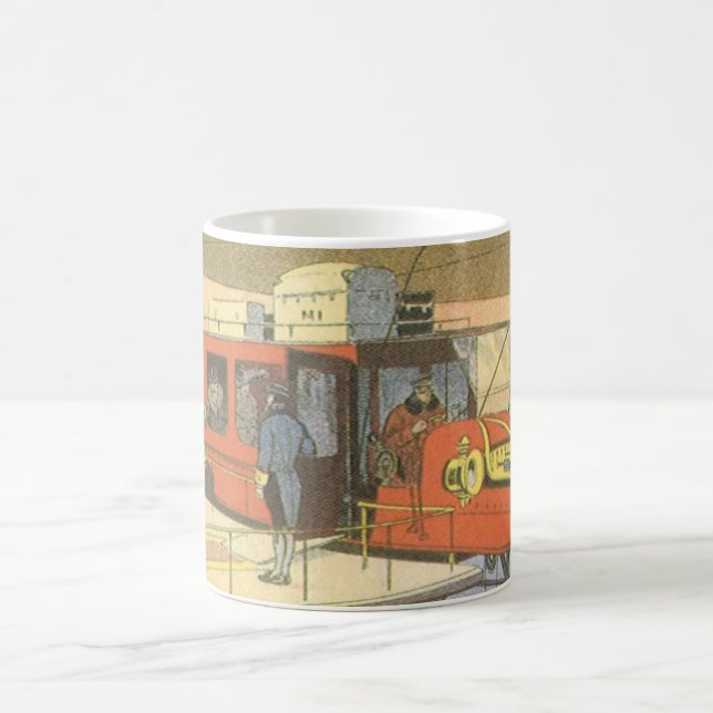 Vintage Science Fiction Flygplan Helikopter Limous Kaffemugg (Center)