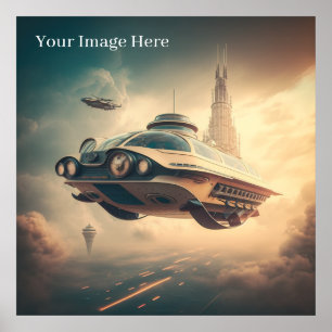 Vintage Science fiction Flygvagnar Poster