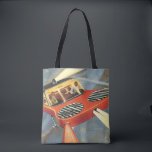 Vintage Science Fiction Futuristisk Flygande Bil Tygkasse<br><div class="desc">Vintage illustration futuristisk science fiction resa och transport bild. Ett par som åker i en flygande bil på natten med strålkastarna påslagna. Liknar en gammaldags polisbil med det roterande ljuset på taket. En klassisk 50-tals retro tecknad serie sci-fi design för framtiden.</div>