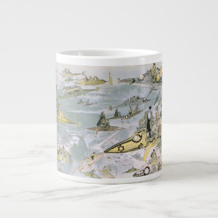 Vintage Science Fiction Futuristiska bilar, taxibi Jumbo Mugg
