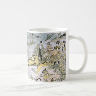 Vintage Science Fiction Futuristiska bilar, taxibi Kaffemugg