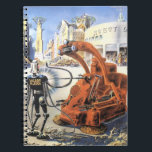 Vintage Science fiction Futuristiska City Alien Kr Anteckningsbok Med Spiral<br><div class="desc">Vintage illustrerar futuristiska Science fiction utomjordingar och robotbilder. En klassisk retrosci om futuristiskan är utformad med utomjordingar i en strid eller strid i framtidens storstadsområden med byggnad i ruiner runt omkring dem.</div>