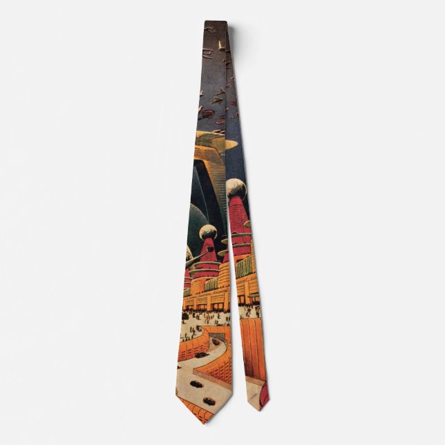 Vintage Science fiction Futuristiska City Flygbil Slips (Framsida)