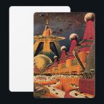 Vintage Science fiction Futuristiska City-inbjudan Inbjudningar<br><div class="desc">Klicka på knappen "anpassa" för att komma åt verktygen design för att ändra bakgrunden till färg och lägga till din egen anpassningsbar! Många teckensnitt stilar att välja bland! Vintagens illustrationsfärd och bilden av science fiction i transport med en klassisk tecknad av bok retroSCI om stadsplanering med framtidens stad. Arkitekturen byggnad...</div>