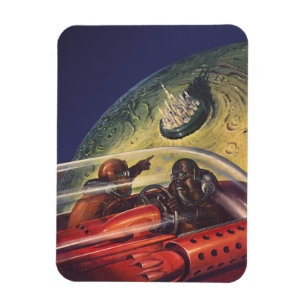 Vintage Science fiction, Futuristiska City på Måne Magnet