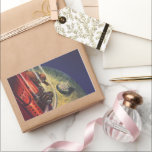 Vintage Science fiction, Futuristiska City på Måne Rektangulärt Klistermärke<br><div class="desc">Bilden av vintagens illustration och transport science fiction med en klassisk tecknad-reflexbild av rymden och planetbild av astronauter eller utomjordingar som färdas i ett rymdskepp som flyger över en futuristiska metropolis på bok.</div>