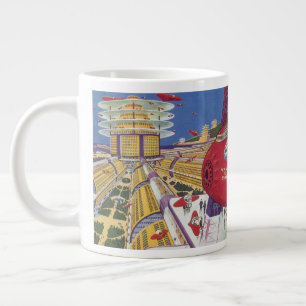 Vintage Science Fiction, futuristiska New York Cit Jumbo Mugg