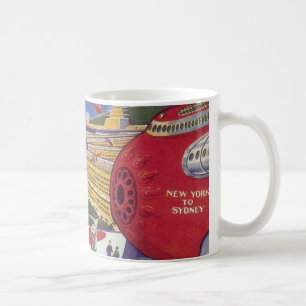 Vintage Science Fiction, futuristiska New York Cit Kaffemugg
