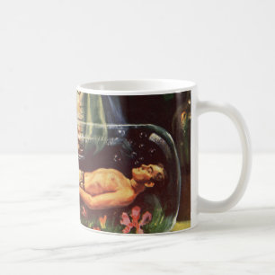 Vintage Science Fiction, galen vetenskapsman i lab Kaffemugg