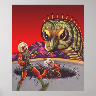 Vintage Science fiction Giant Centipede Insekt Kri Poster
