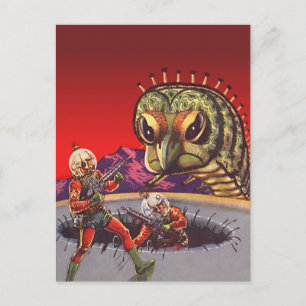 Vintage Science fiction Giant Centipede Insekt Kri Vykort