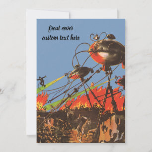Vintage Science fiction HG Wells Krig i jorden Inbjudningar