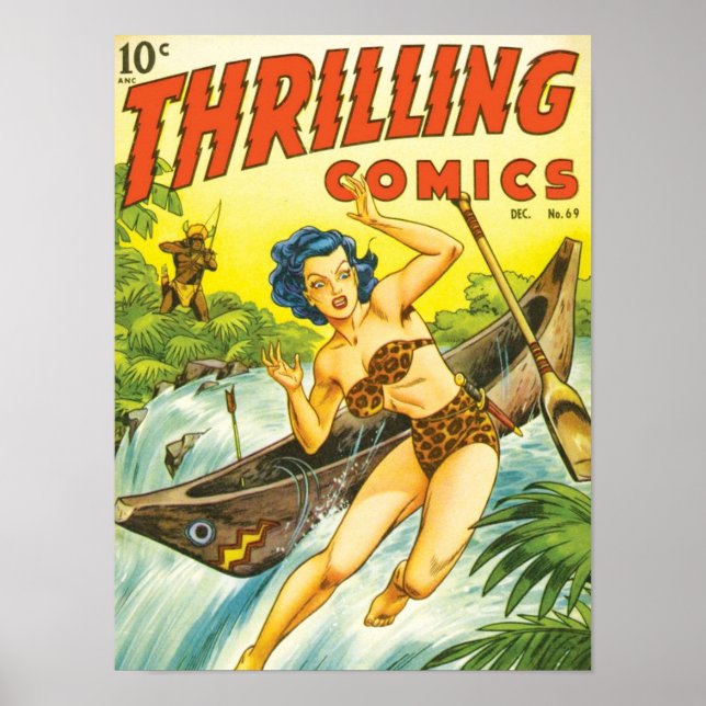 VINTAGE SCIENCE FICTION ILLUSTRATION POSTER (Framsidan)