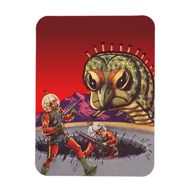 Vintage Science Fiction Jätte Duva Insekt Krig Magnet (Vertikal)