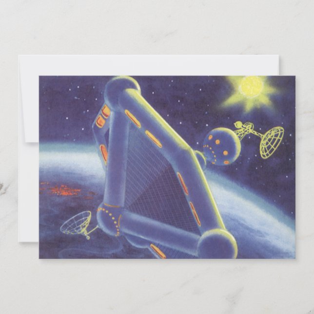 Vintage Science Fiction Kretsande Rymdstation (Framsida)