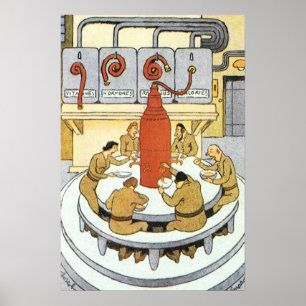 Vintage Science Fiction, Labbvetenskapsmän äter Poster