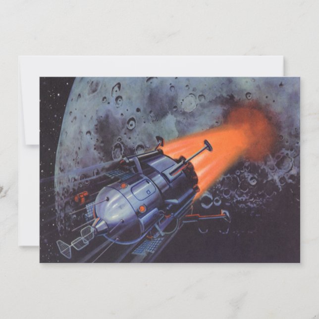 Vintage Science Fiction, månraket lyfter (Framsida)