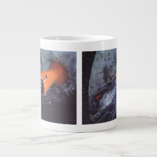 Vintage Science Fiction, månraket som lyfter Jumbo Mugg