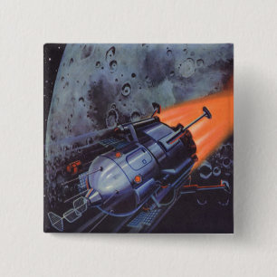 Vintage Science Fiction, månraket som lyfter Knapp