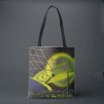Vintage Science fiction Neon Grönt Planet w Ringar Tygkasse<br><div class="desc">Vintage illustrerar planeterna Science fiction och rymden i futuristiska. Ett område station med astronaut-utomjordingar på måne med sikte på en stor nyplanterad grönt med ringar. En klassisk 50-sekundersmodell för retrosci om tecknad bok.</div>