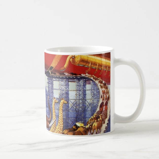 Vintage Science fiction, Noahs Ark Vilda djur Kaffemugg (Höger)