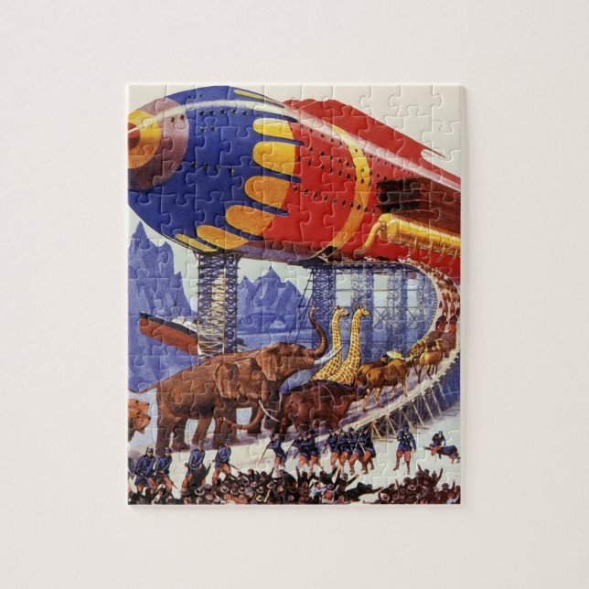 Vintage Science fiction, Noahs Ark Vilda djur Pussel (Vertikal)