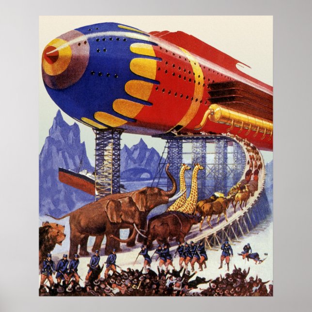Vintage Science Fiction, Noas ark vilda djur Poster (Framsidan)