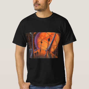 Vintage Science Fiction, Orange Sun och Aliens Tee Shirt