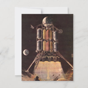 Vintage Science Fiction-raket som lyfter från plan