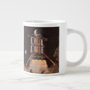 Vintage Science Fiction-raket som lyfter från plan Jumbo Mugg