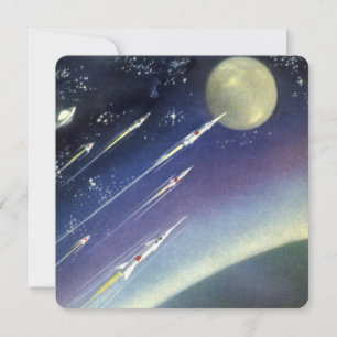 Vintage Science Fiction-raketer i rymden av Planet