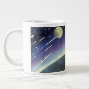 Vintage Science Fiction-raketer i rymden av Planet Jumbo Mugg